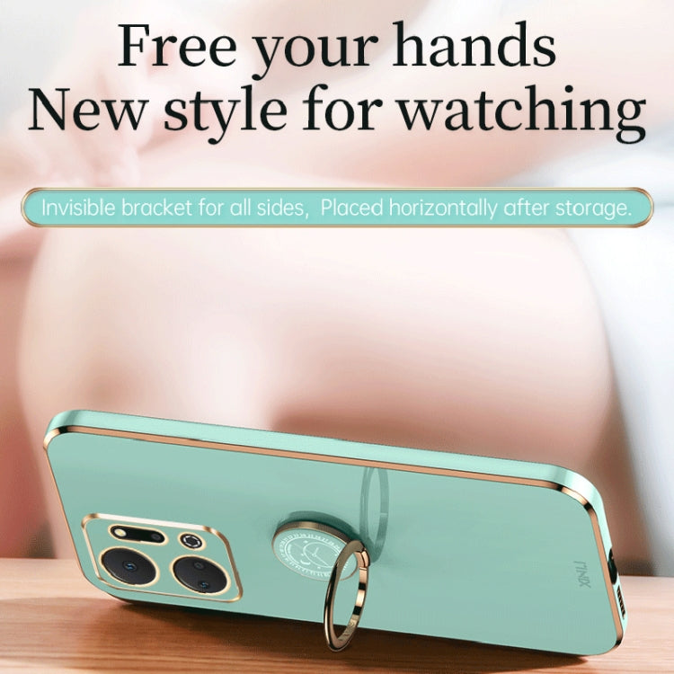 For Honor X7a 2023 XINLI Straight Edge 6D Electroplate TPU Phone Case with Ring Holder(Celestial Blue) - free shipping - PMC TechLife - Order now!