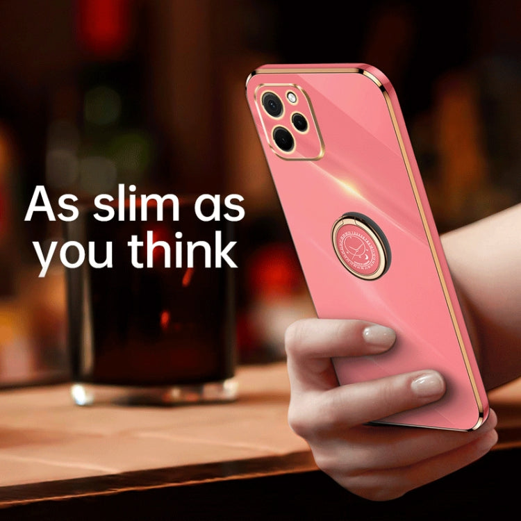 For Huawei nova Y61 XINLI Straight Edge 6D Electroplate TPU Phone Case with Ring Holder(Hawthorn Red) - free shipping - PMC TechLife - Order now!