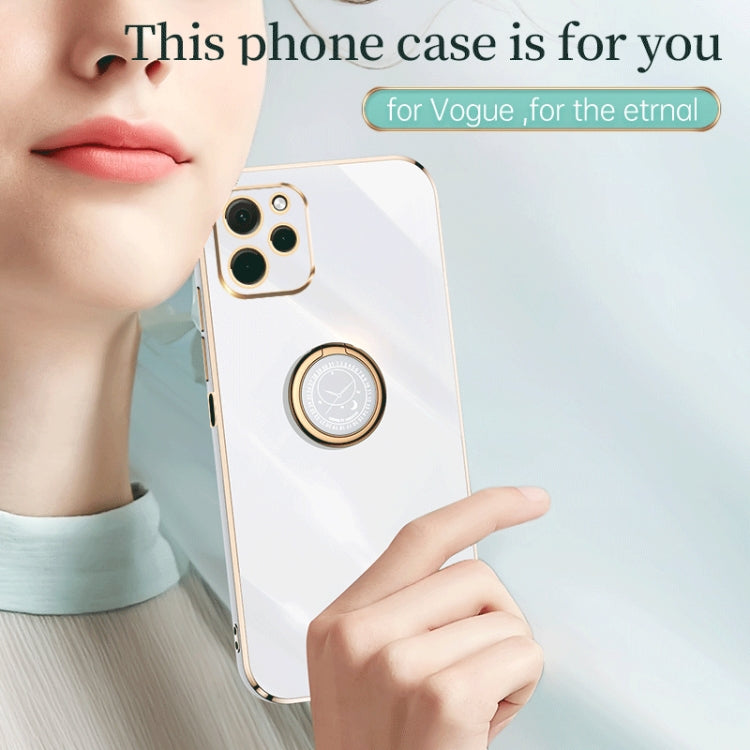 For Huawei nova Y61 XINLI Straight Edge 6D Electroplate TPU Phone Case with Ring Holder(Hawthorn Red) - free shipping - PMC TechLife - Order now!