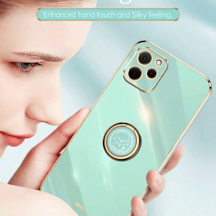 For Huawei nova Y61 XINLI Straight Edge 6D Electroplate TPU Phone Case with Ring Holder(Hawthorn Red) - free shipping - PMC TechLife - Order now!