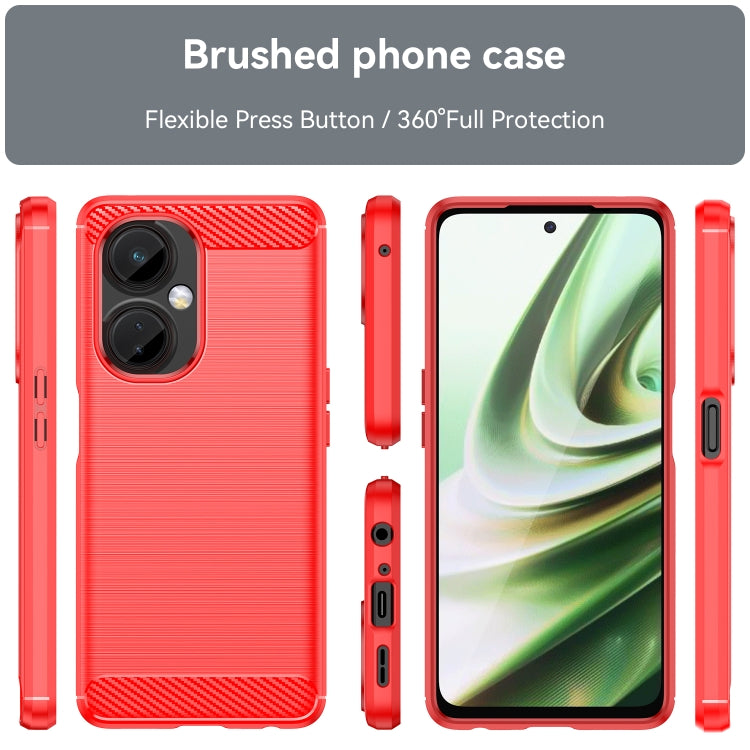 For OnePlus Nord CE 3 Brushed Texture Carbon Fiber TPU Phone Case(Red) - free shipping - PMC TechLife - Order now!