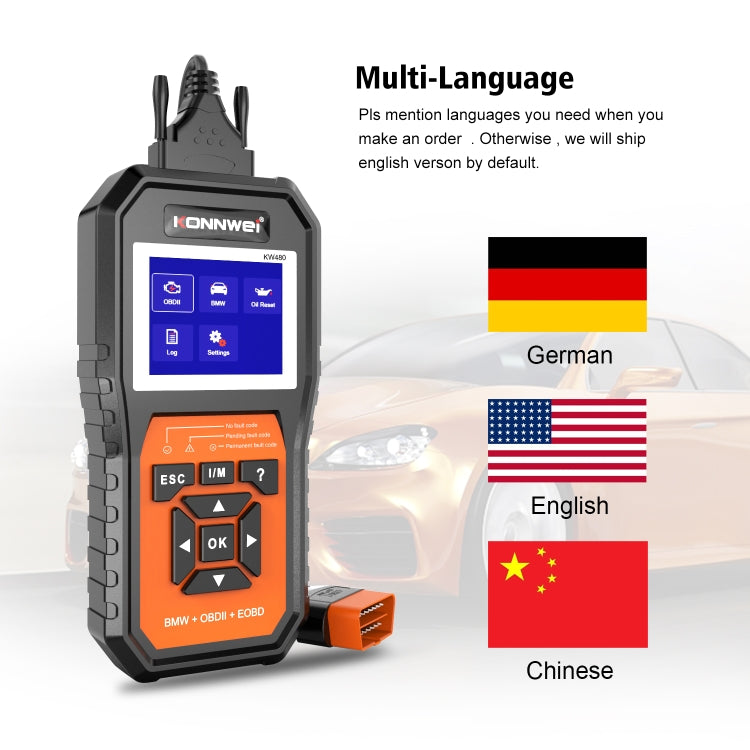 For BMW KONNWE KW480 2.8 inch Color Screen OBD2 Car Fault Detector - free shipping - PMC TechLife - Order now!