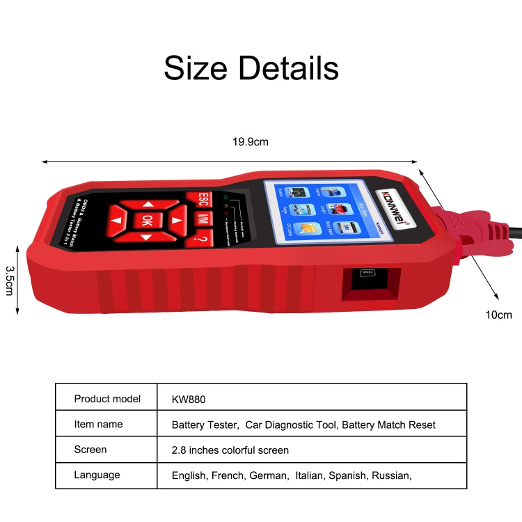KONNWEI KW880 3 in 1 Car OBD2 Fault Diagnosis + Battery Tester + Battery Match Reset - free shipping - PMC TechLife - Order now!