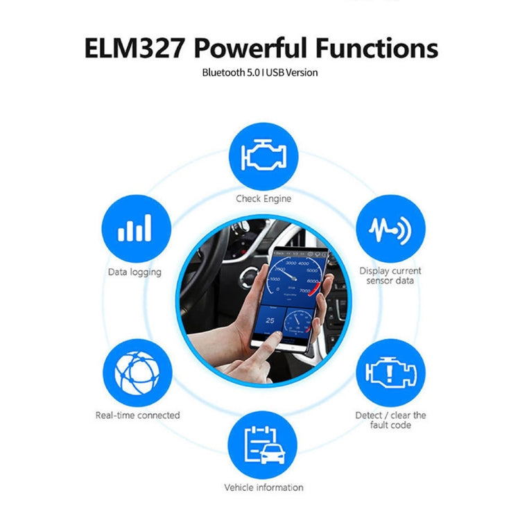 KONNWEI KW903 Bluetooth 5.0 OBD2 Car Fault Diagnostic Scan Tools Support IOS / Android(Black) - free shipping - PMC TechLife - Order now!