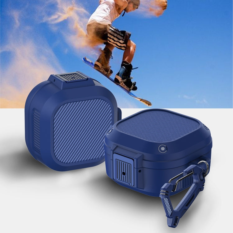 Wireless Earphones Silicone Case with Switch & Carabiner for Samsung Galaxy Buds Live / Buds2 / Buds Pro / Buds2 Pro(Dark Blue) - free shipping - PMC TechLife - Order now!