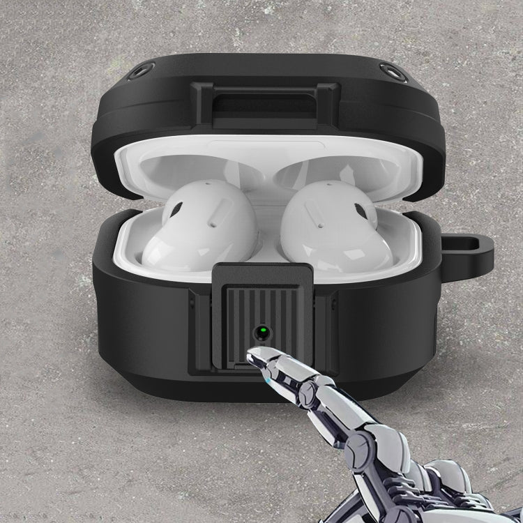 Wireless Earphones Silicone Case with Switch & Carabiner for Samsung Galaxy Buds Live / Buds2 / Buds Pro / Buds2 Pro(Black Red) - Samsung Earphone Case by PMC TechLife | Online Shopping South Africa | PMC TechLife | Buy Now Pay Later Mobicred