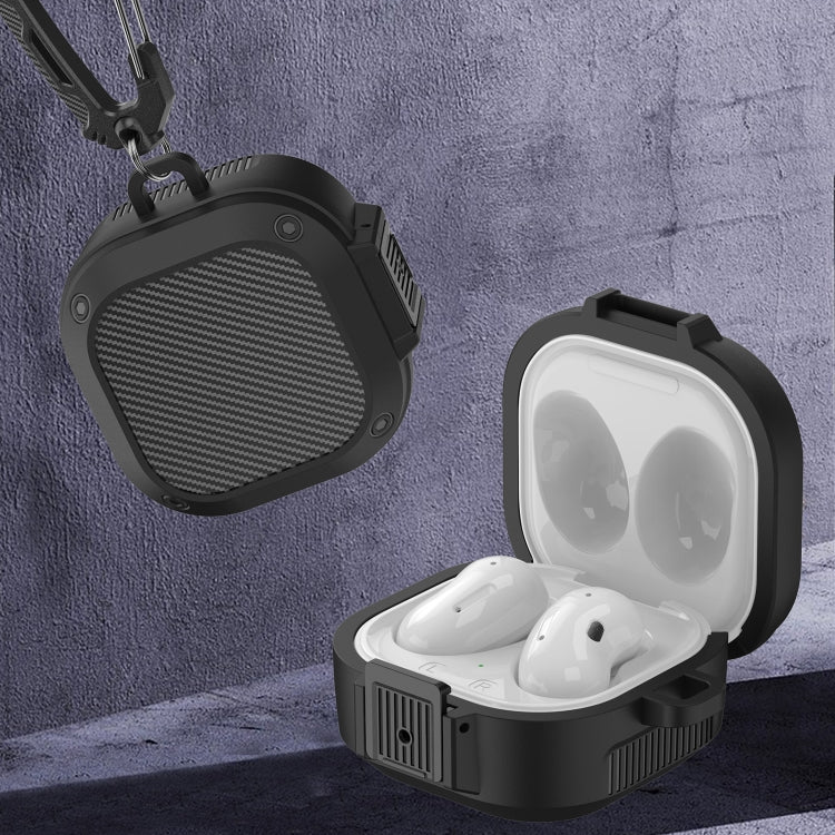 Wireless Earphones Silicone Case with Switch & Carabiner for Samsung Galaxy Buds Live / Buds2 / Buds Pro / Buds2 Pro(Dark Green) - Samsung Earphone Case by PMC TechLife | Online Shopping South Africa | PMC TechLife