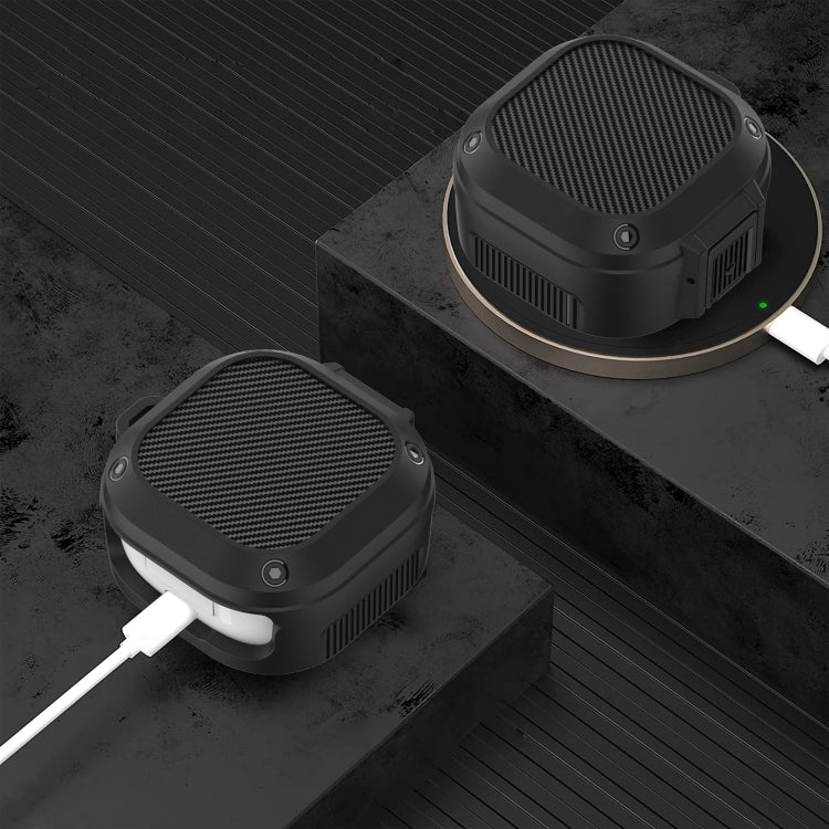 Wireless Earphones Silicone Case with Switch & Carabiner for Samsung Galaxy Buds Live / Buds2 / Buds Pro / Buds2 Pro(Dark Green) - Samsung Earphone Case by PMC TechLife | Online Shopping South Africa | PMC TechLife
