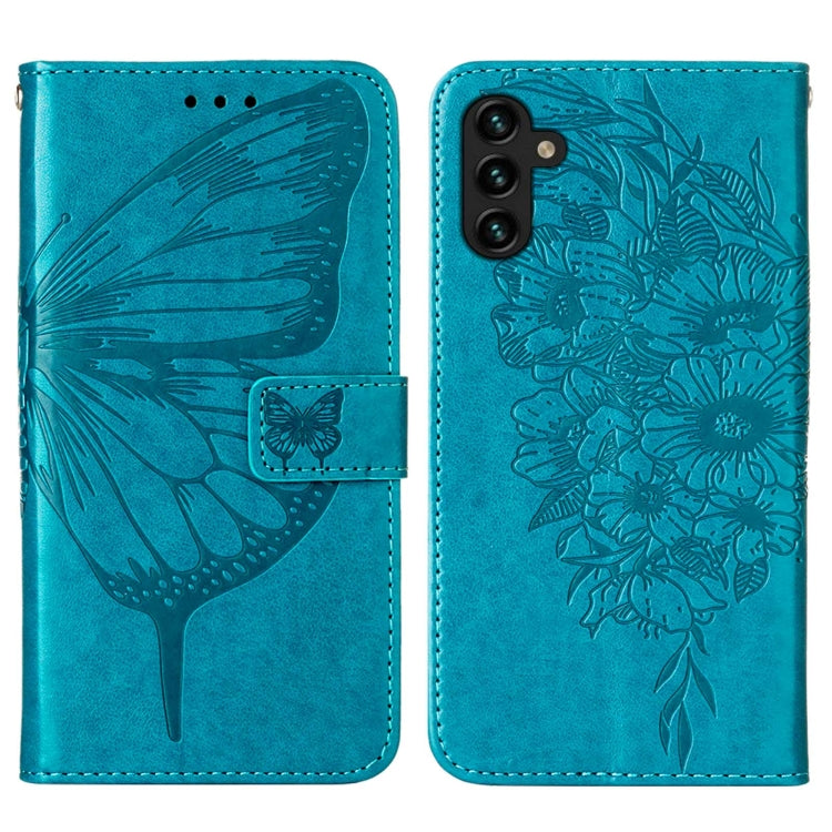 For Samsung Galaxy A34 5G Embossed Butterfly Leather Phone Case(Blue) - free shipping - PMC TechLife - Order now!
