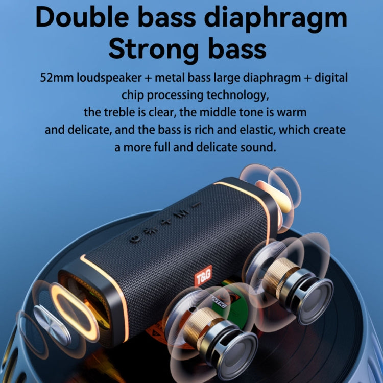 T&G TG375 Outdoor Portable LED Light RGB Wireless Bluetooth Speaker Subwoofer(Black) - Desktop Speaker by T&G | Online Shopping South Africa | PMC TechLife