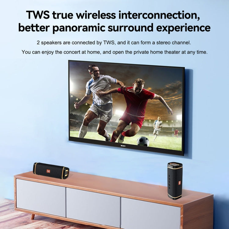 T&G TG375 Outdoor Portable LED Light RGB Wireless Bluetooth Speaker Subwoofer(Dark Green) - Desktop Speaker by T&G | Online Shopping South Africa | PMC TechLife | Buy Now Pay Later Mobicred