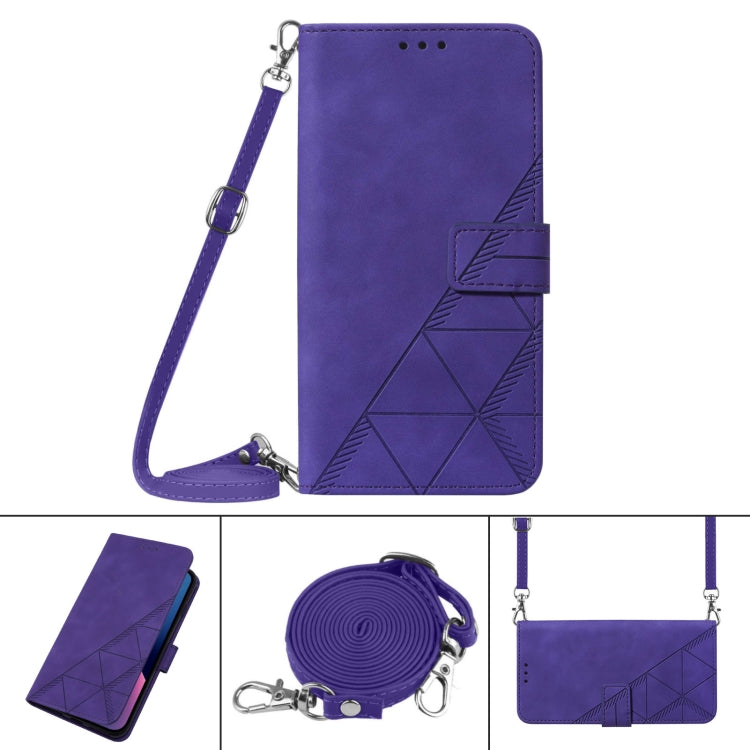 For Samsung Galaxy A34 5G Crossbody 3D Embossed Flip Leather Phone Case(Purple) - free shipping - PMC TechLife - Order now!