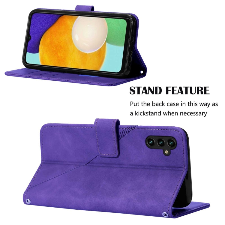 For Samsung Galaxy A34 5G Crossbody 3D Embossed Flip Leather Phone Case(Purple) - free shipping - PMC TechLife - Order now!