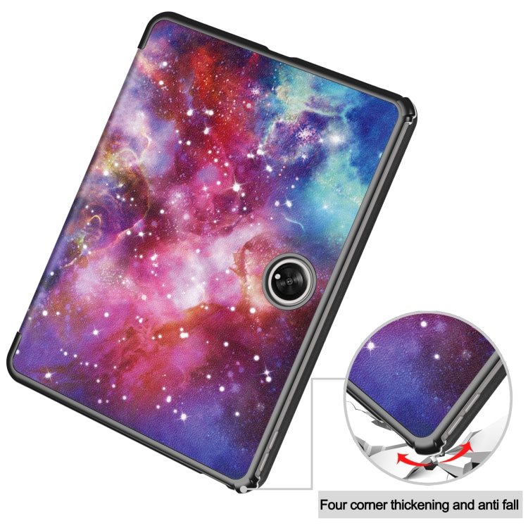 For OnePlus Pad Custer Painted 3-Fold Holder Smart Leather Tablet Case(Milky Way Nebula) - free shipping - PMC TechLife - Order now!