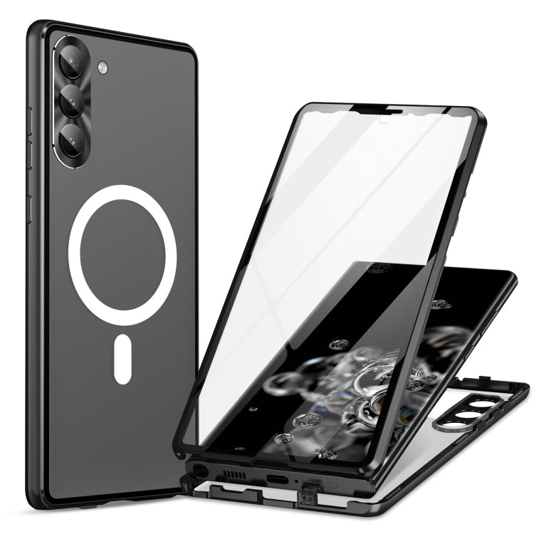 For Samsung Galaxy S23 5G HD Full Cover Magsafe Magnetic Metal Tempered Glass Phone Case(Black) - Galaxy S23 5G Cases by PMC TechLife | Online Shopping South Africa | PMC TechLife
