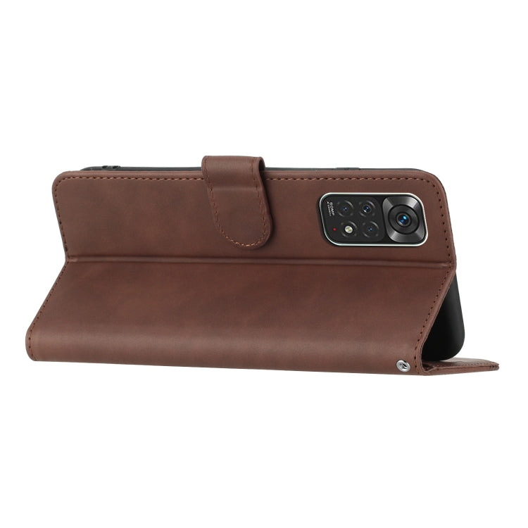 For Xiaomi Redmi Note 11 4G Global/Note 11S Heart Pattern Skin Feel Leather Phone Case(Brown) - Xiaomi Cases by PMC TechLife | Online Shopping South Africa | PMC TechLife | Buy Now Pay Later Mobicred