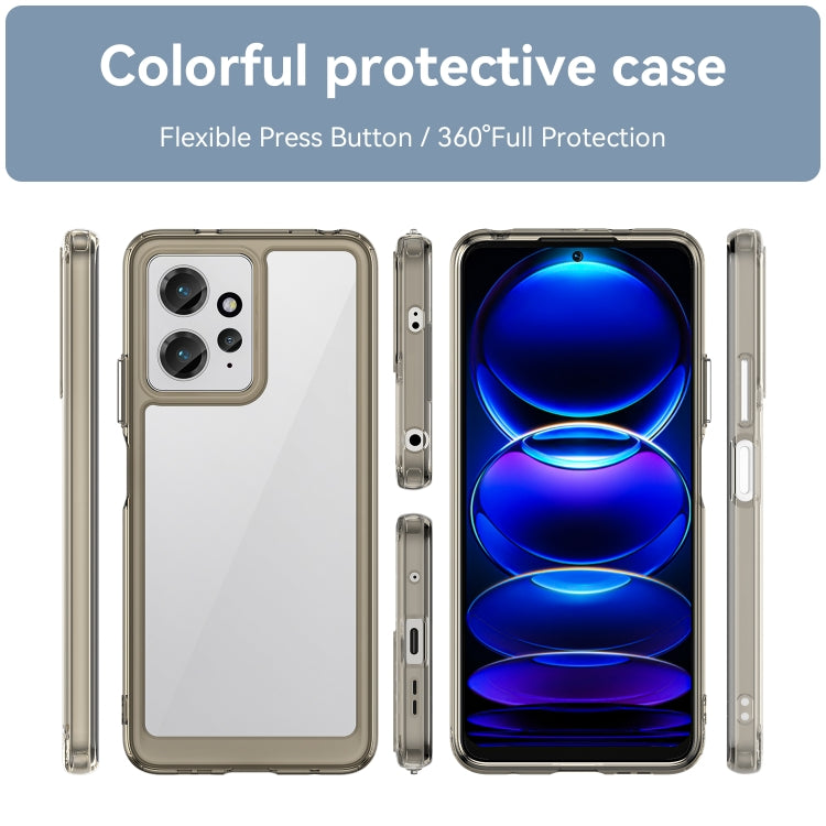 For Xiaomi Redmi Note 12 4G Global Colorful Series Acrylic + TPU Phone Case(Transparent Grey) - free shipping - PMC TechLife - Order now!
