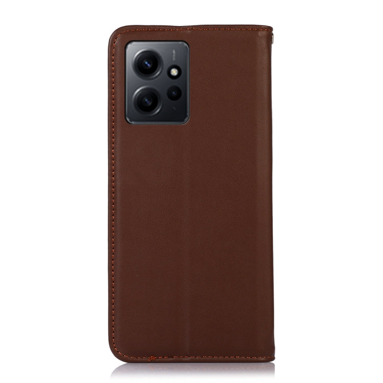 For Xiaomi Redmi Note 12 4G Global KHAZNEH Nappa Top Layer Cowhide Leather Phone Case(Brown) - Note 12 Cases by PMC TechLife | Online Shopping South Africa | PMC TechLife