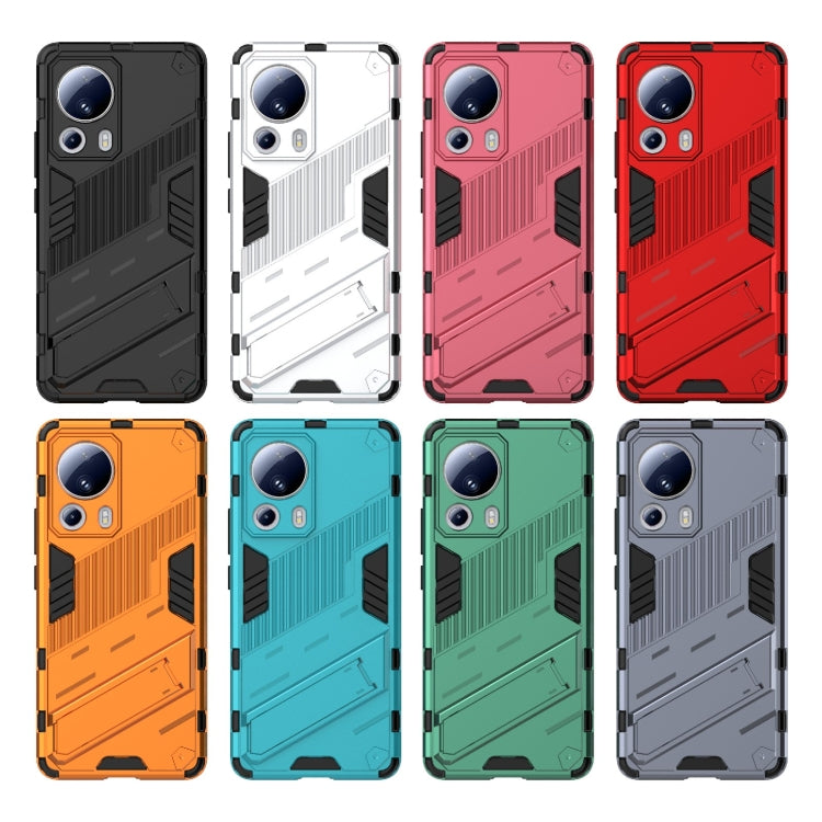 For Xiaomi 13 Lite Punk Armor 2 in 1 PC + TPU Shockproof Phone Case with Holder(White) - free shipping - PMC TechLife - Order now!