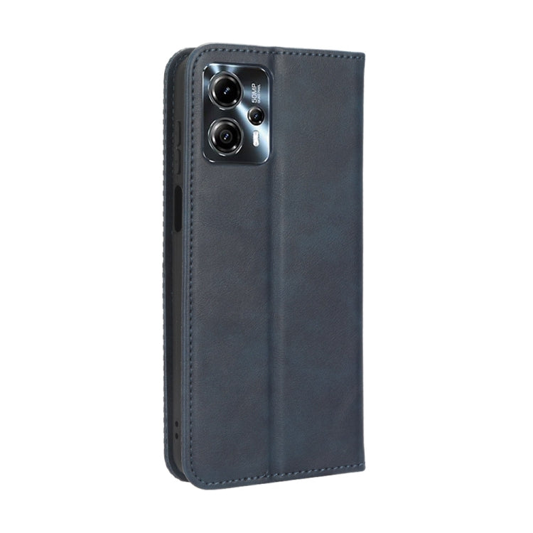 For Motorola Moto G13 / G23 4G Magnetic Buckle Retro Texture Leather Phone Case(Blue) - free shipping - PMC TechLife - Order now!