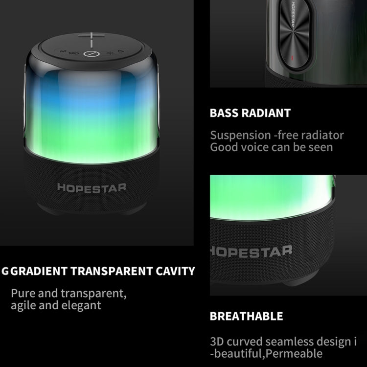 HOPESTAR SC-01 Waterproof LED Light Wireless Bluetooth Speaker(Black) - free shipping - PMC TechLife - Order now!