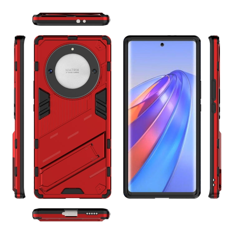 For Honor X9a/X40 5G/Magic5 Lite Punk Armor PC + TPU Phone Case with Holder(Red) - free shipping - PMC TechLife - Order now!