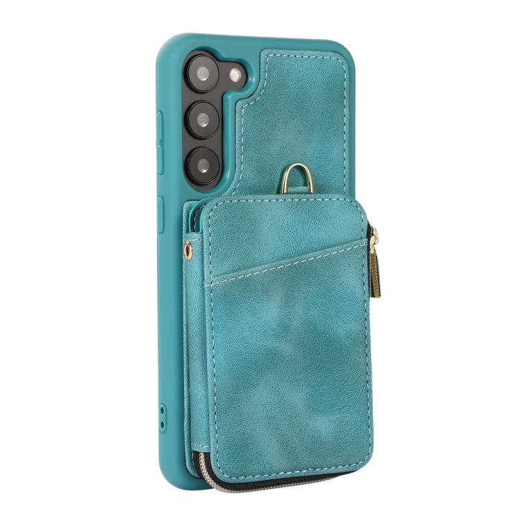 For Samsung Galaxy S23 5G Zipper Card Bag Back Cover Phone Case(Turquoise) - free shipping - PMC TechLife - Order now!