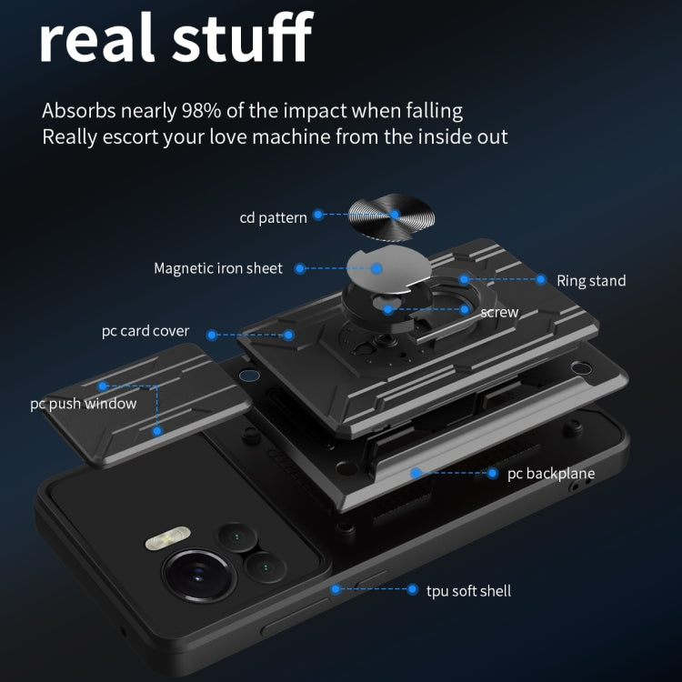 For Motorola Edge 30 Ultra 5G / Moto X30 Pro Sliding Camshield TPU+PC Phone Case with Card Slot(Rose Gold) - free shipping - PMC TechLife - Order now!