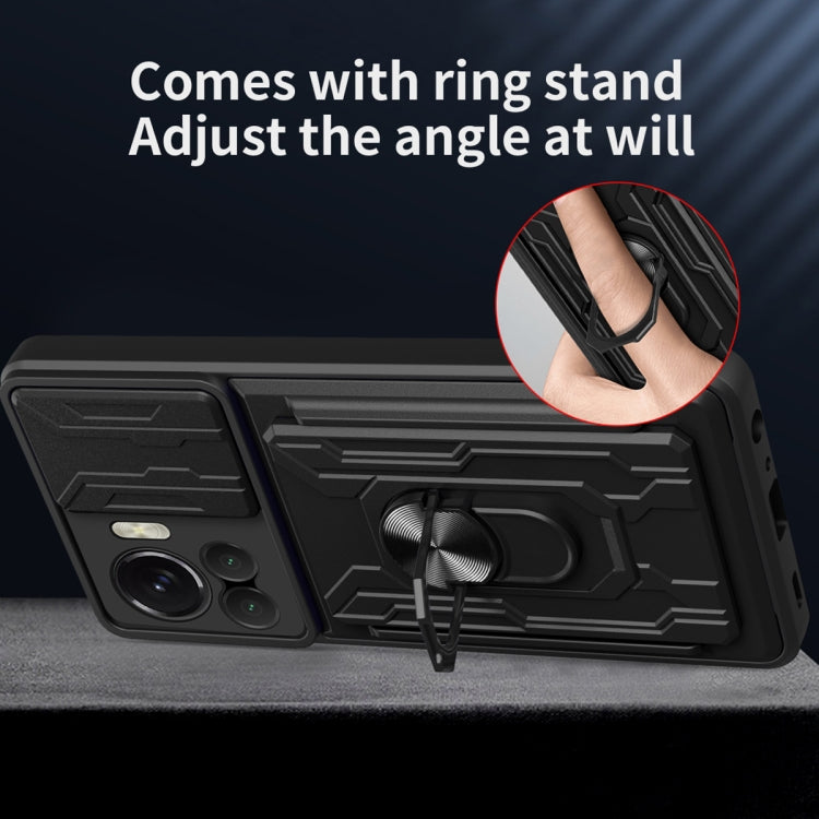 For Motorola Edge 30 Ultra 5G / Moto X30 Pro Sliding Camshield TPU+PC Phone Case with Card Slot(Rose Gold) - free shipping - PMC TechLife - Order now!