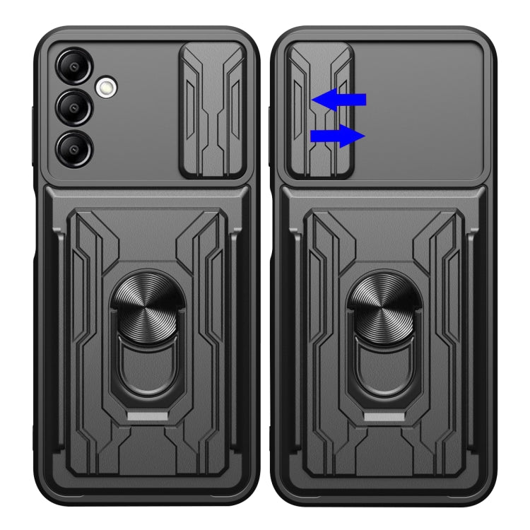 For Samsung Galaxy A14 5G / 4G Sliding Camshield TPU+PC Phone Case with Card Slot(Blue) - free shipping - PMC TechLife - Order now!