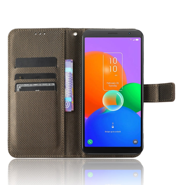 For TCL 403 Diamond Texture Leather Phone Case(Brown) - free shipping - PMC TechLife - Order now!