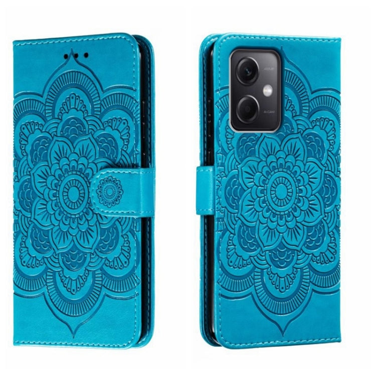 For Xiaomi Redmi Note 12 5G Global Sun Mandala Embossing Pattern Phone Leather Case(Blue) - free shipping - PMC TechLife - Order now!