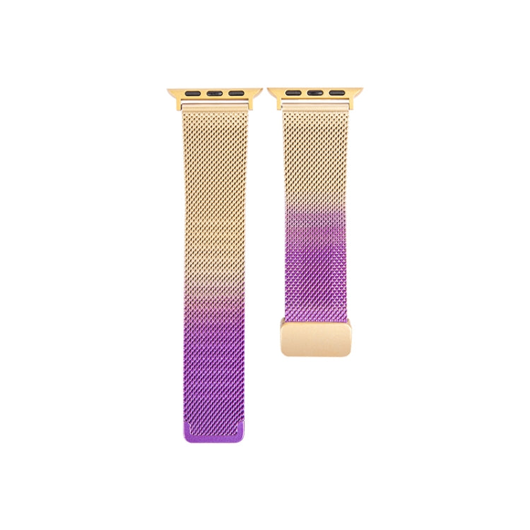 Milan Fold Buckle Metal Watch Band For Apple Watch Series 8&7 41mm / SE 2&6&SE&5&4 40mm / 3&2&1 38mm (Gradient Purple) - Watch Bands by PMC TechLife | Online Shopping South Africa | PMC TechLife