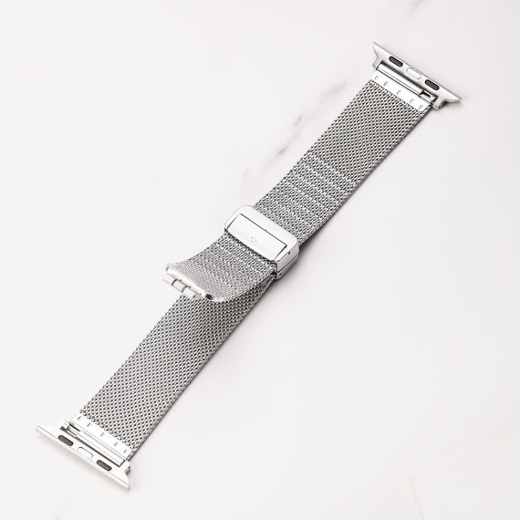 Milan Fold Buckle Metal Watch Band For Apple Watch Series 8&7 41mm / SE 2&6&SE&5&4 40mm / 3&2&1 38mm (Orange Green) - Watch Bands by PMC TechLife | Online Shopping South Africa | PMC TechLife