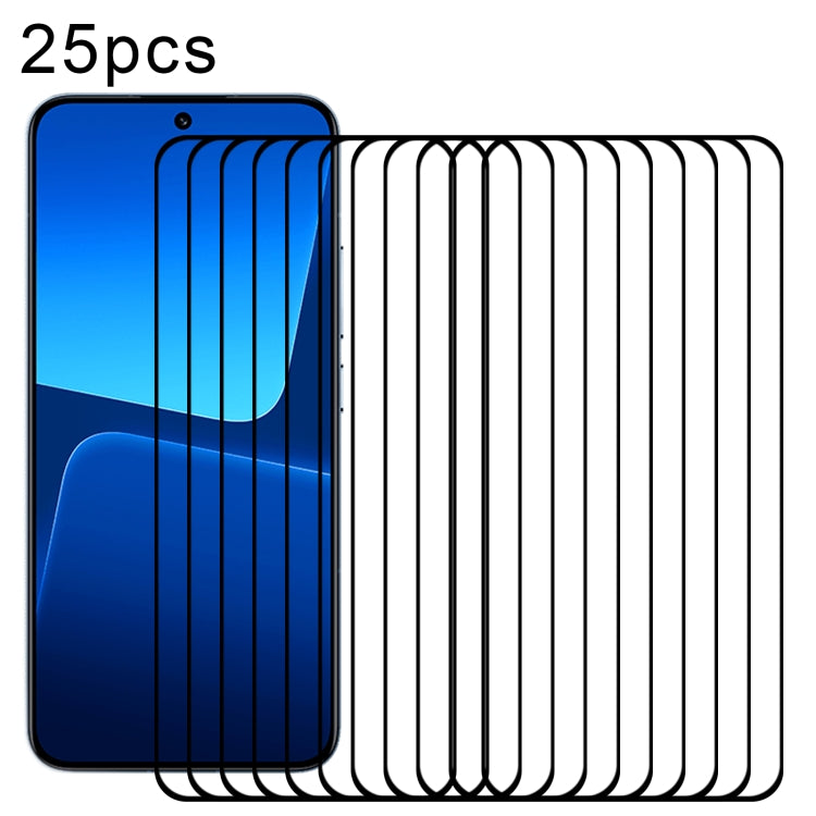For Xiaomi 13 Ultra 25pcs Full Glue 9H HD 3D Curved Edge Tempered Glass Film(Black) - 13 Ultra Tempered Glass by PMC TechLife | Online Shopping South Africa | PMC TechLife