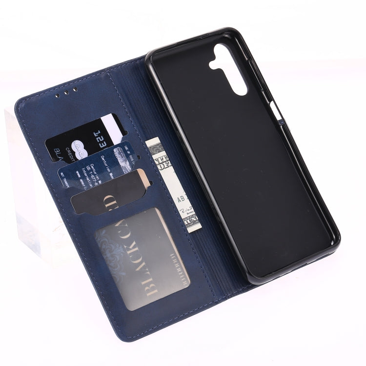 For Samsung Galaxy A14 5G Embossed Happy Cat Pattern Flip Leather Phone Case(Blue) - free shipping - PMC TechLife - Order now!