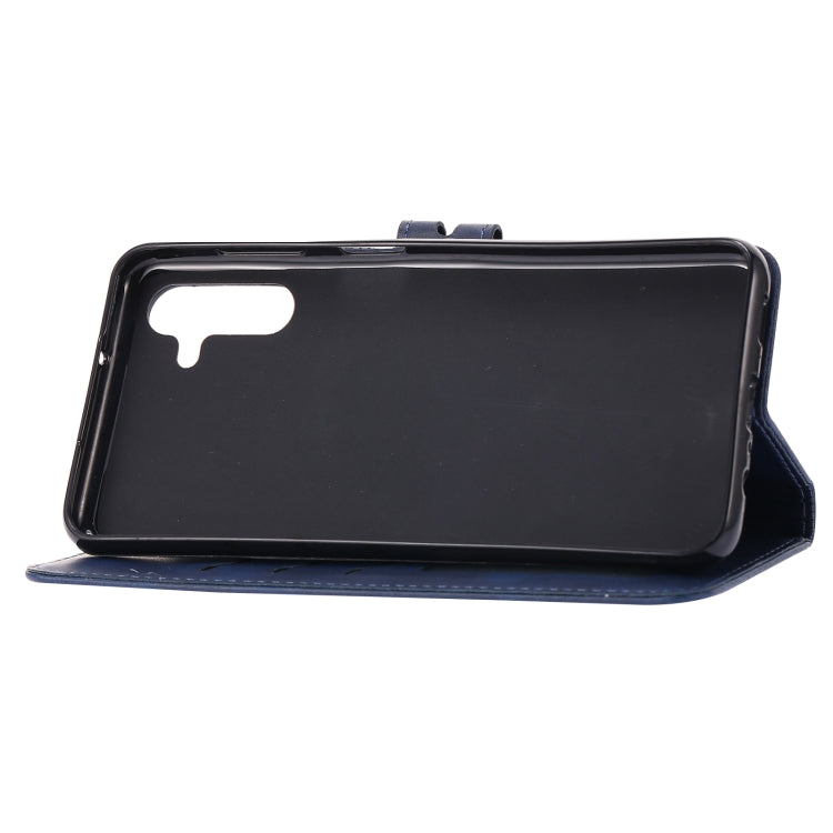 For Samsung Galaxy A14 5G Embossed Happy Cat Pattern Flip Leather Phone Case(Blue) - free shipping - PMC TechLife - Order now!