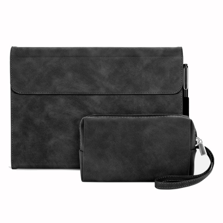 For Microsoft Surface Pro X Sheepskin All-Inclusive Shockproof Protective Case with Power Bag(Black) - Others by PMC TechLife | Online Shopping South Africa | PMC TechLife | Buy Now Pay Later Mobicred