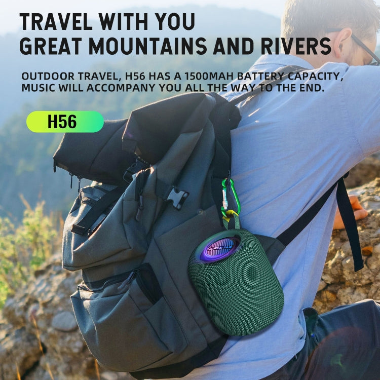 HOPESTAR H56 IPX6 Waterproof 10W TWS Subwoofer Light Bluetooth Speaker(Black) - Waterproof Speaker by HOPESTAR | Online Shopping South Africa | PMC TechLife | Buy Now Pay Later Mobicred