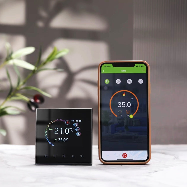 BHT-2002GALM 220V Smart Home Heating Thermostat Water Heating WiFi Thermostat(Black) - Thermostat & Thermometer by PMC TechLife | Online Shopping South Africa | PMC TechLife