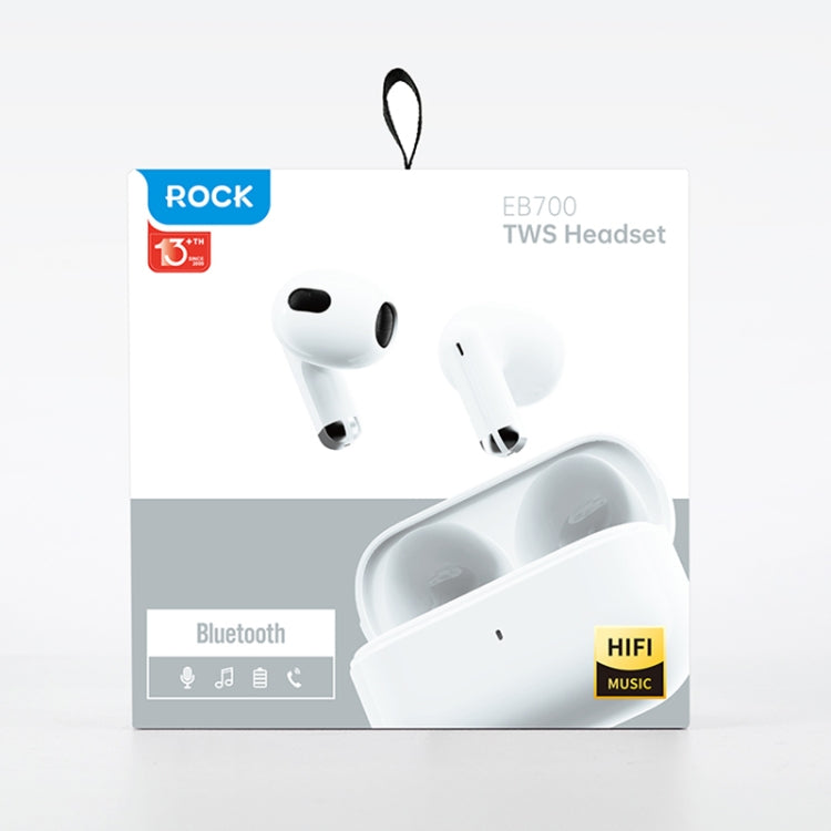 ROCK EB700 TWS Bluetooth 5.3 HIFI Music Earphones(White) - TWS Earphone by ROCK | Online Shopping South Africa | PMC TechLife | Buy Now Pay Later Mobicred