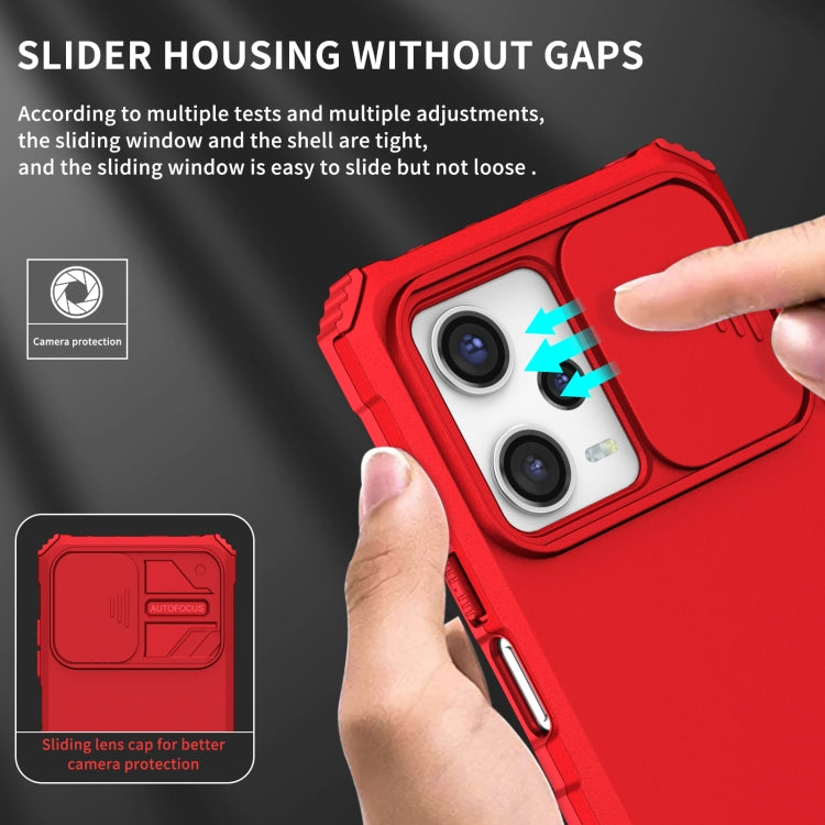 For Xiaomi Redmi Note 12 Pro 5G / Poco X5 Pro Stereoscopic Holder Sliding Camshield Phone Case(Red) - free shipping - PMC TechLife - Order now!