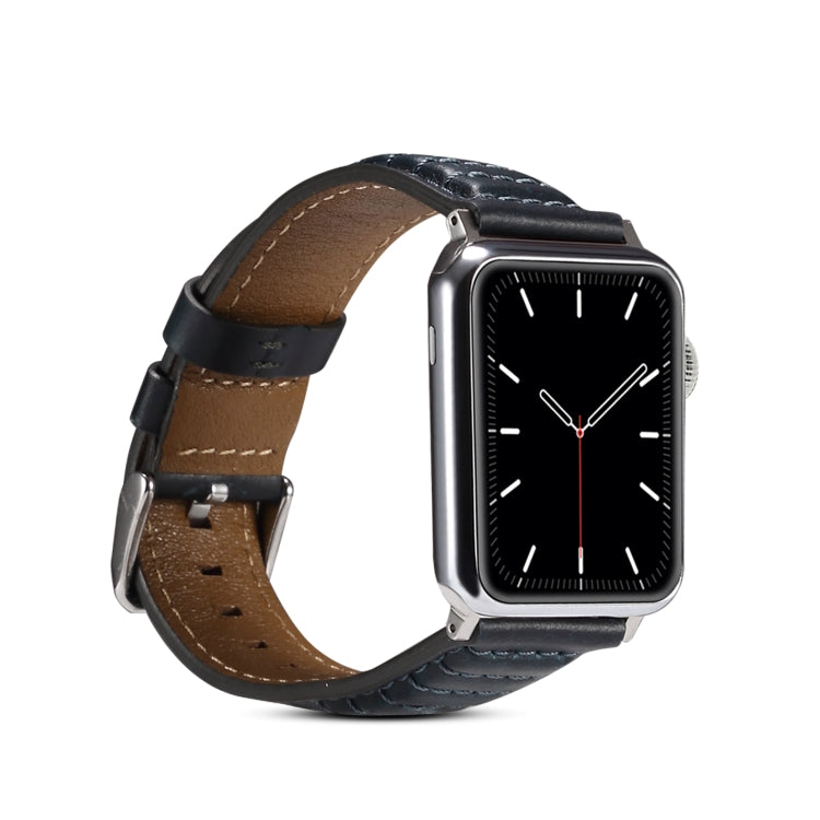 Oil Wax Genuine Leather Watch Band For Apple Watch Ultra 49mm&Watch Ultra 2 49mm / Series 9&8&7 45mm / SE 3&SE 2&6&SE&5&4 44mm / 3&2&1 42mm (Blue) - Watch Bands by PMC TechLife | Online Shopping South Africa | PMC TechLife | Buy Now Pay Later Mobicred