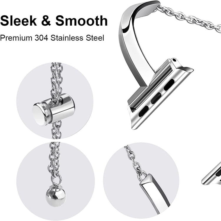 Stainless Steel Bracelet Watch Band For Apple Watch Series 9&8&7 41mm / SE 3&SE 2&6&SE&5&4 40mm / 3&2&1 38mm(Silver) - Watch Bands by PMC TechLife | Online Shopping South Africa | PMC TechLife | Buy Now Pay Later Mobicred