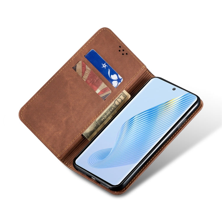 For Huawei P60/P60 Pro Denim Texture Leather Phone Case(Brown) - free shipping - PMC TechLife - Order now!