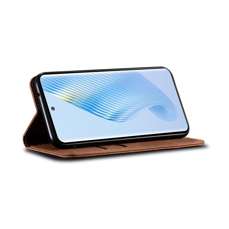 For Huawei P60/P60 Pro Denim Texture Leather Phone Case(Brown) - free shipping - PMC TechLife - Order now!