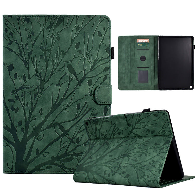 For Amazon Fire HD 10 Plus / HD 10 2021 Fortune Tree Pressure Flower PU Tablet Case with Wake-up / Sleep Function(Green) - Amazon by PMC TechLife | Online Shopping South Africa | PMC TechLife | Buy Now Pay Later Mobicred