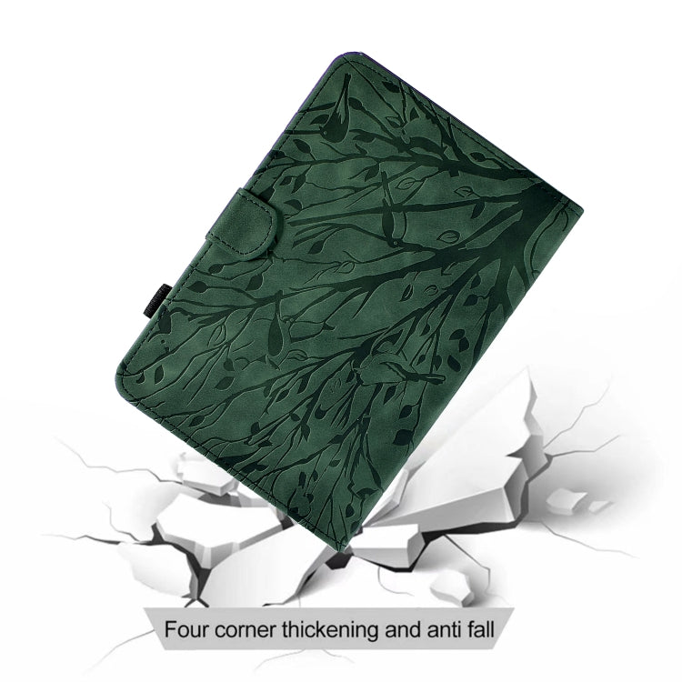 For Amazon Fire HD 10 Plus / HD 10 2021 Fortune Tree Pressure Flower PU Tablet Case with Wake-up / Sleep Function(Green) - Amazon by PMC TechLife | Online Shopping South Africa | PMC TechLife | Buy Now Pay Later Mobicred