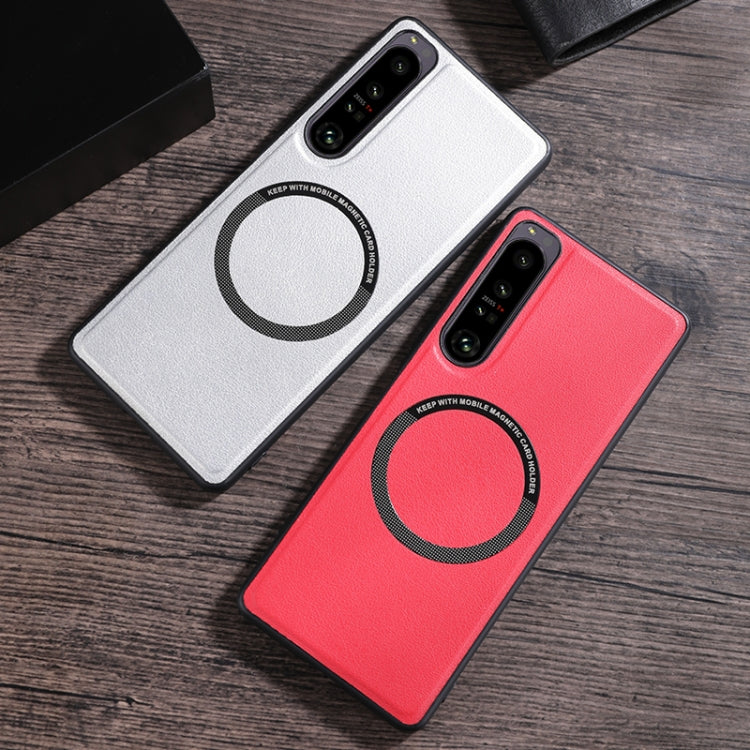 For Sony Xperia 1 IV Cloth Texture PU MagSafe Magnetic Phone Case(White) - free shipping - PMC TechLife - Order now!