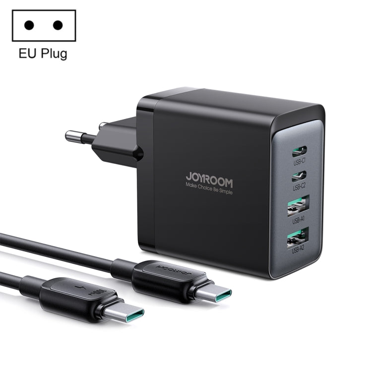 JOYROOM TCG02 Gallium Nitride 67W Dual USB+Dual USB-C/Type-C Multi-Port Charger Set, Specification:EU Plug(Black) - free shipping - PMC TechLife - Order now!